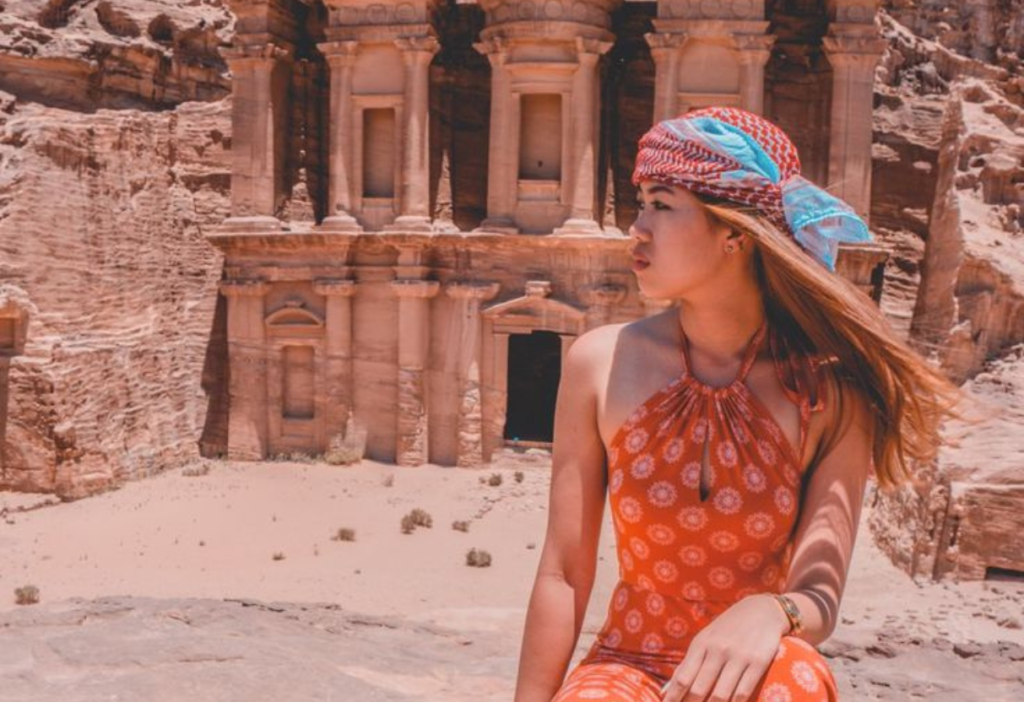 the-beautiful-girl-visiting-monastery-in-petra-jordan