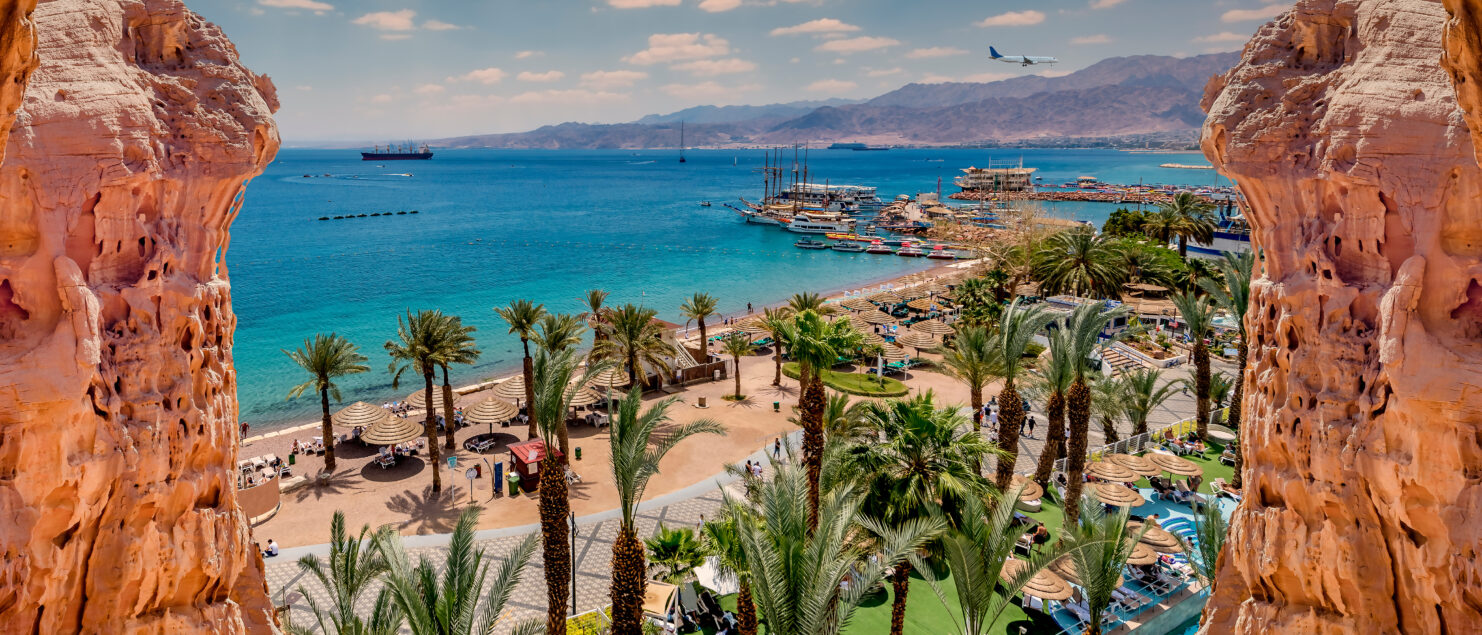 Serene day at a sandy beach of the Red Sea, Middle East